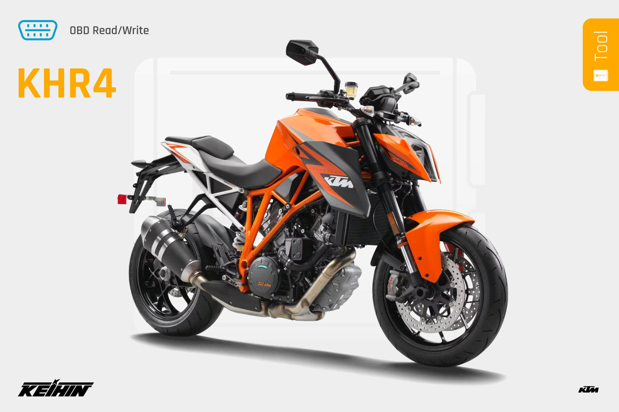 KTM models with Keihin KHR4 ECU now supported via OBD