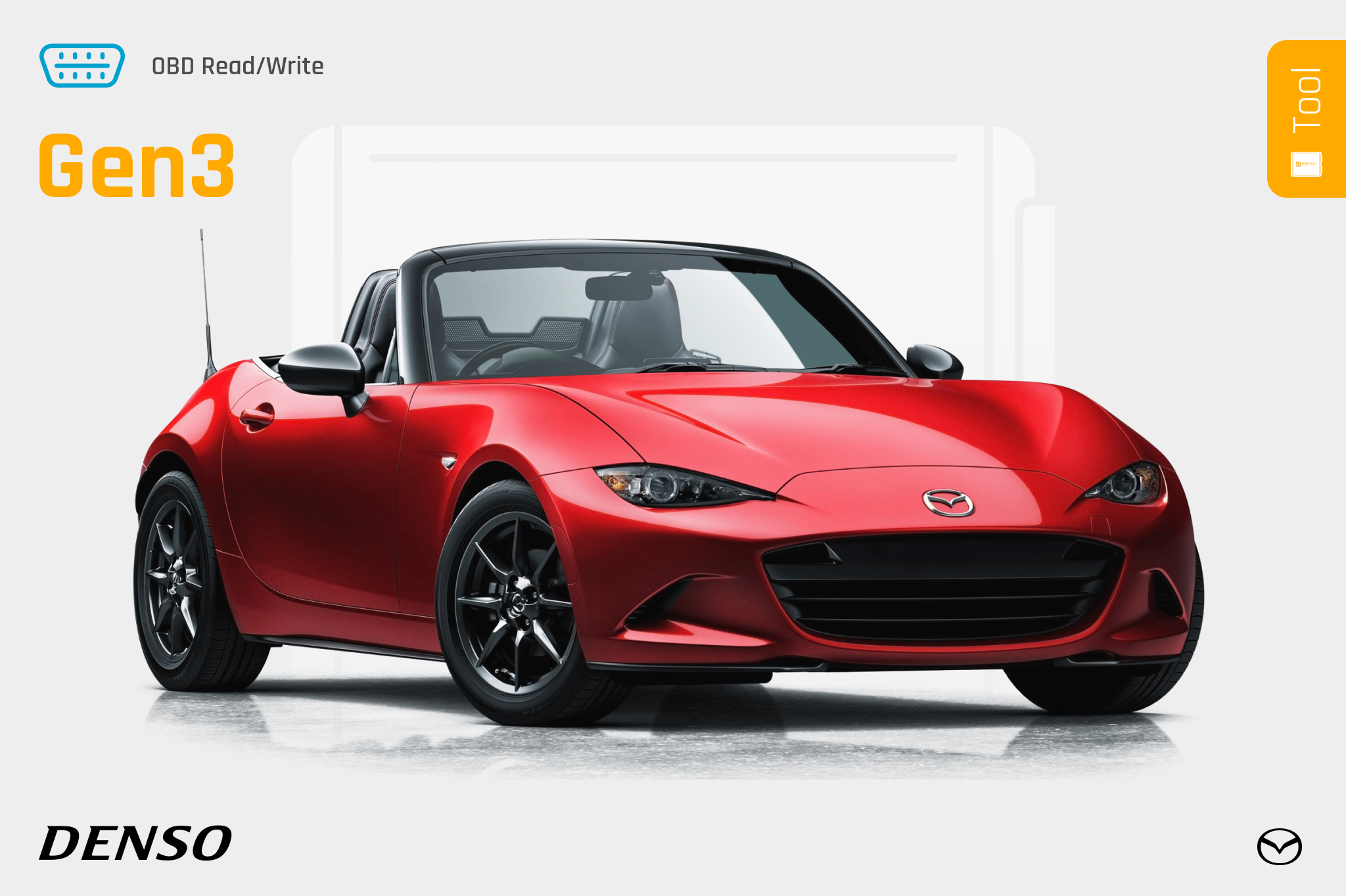 Mazda Denso Gen3 (SH7254x): Live via 100% OBD!
