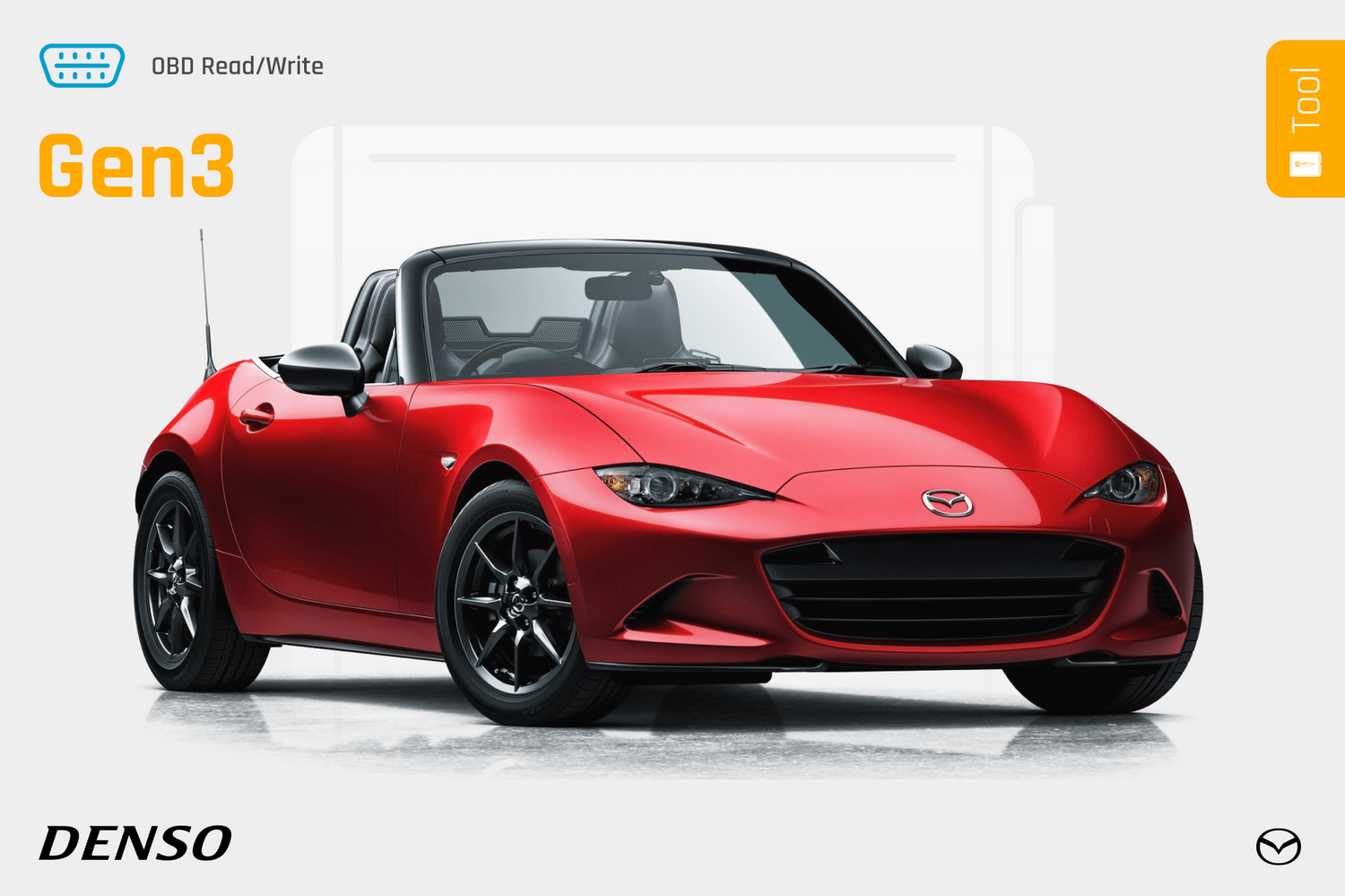 Mazda Denso Gen3 (SH7254x): Live via 100% OBD!